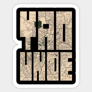 Yaounde, Cameroon City Map Typography - Vintage Sticker